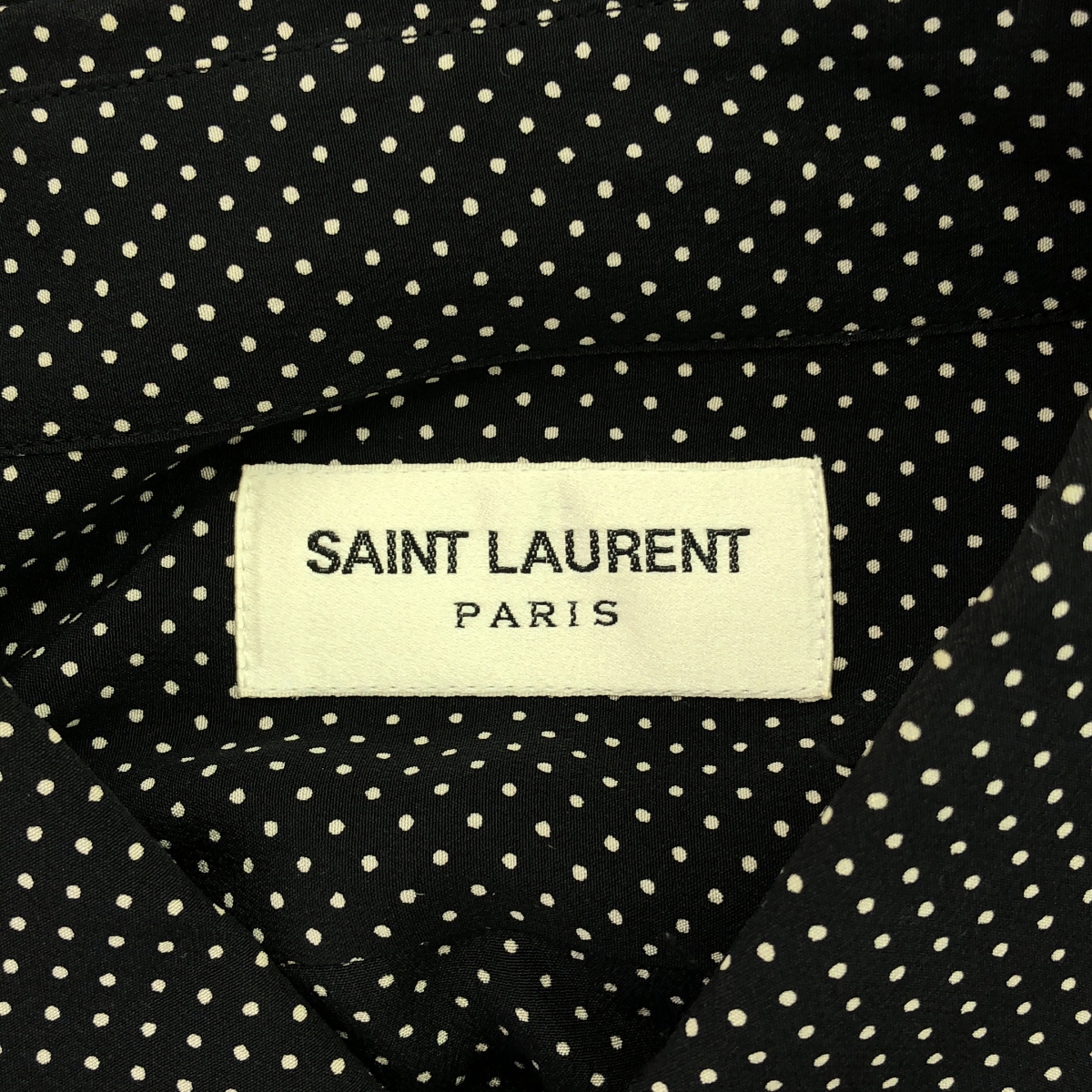 SAINT LAURENT PARIS / サンローランパリ エディスリマン期 シルク ドット ドレスシャツ