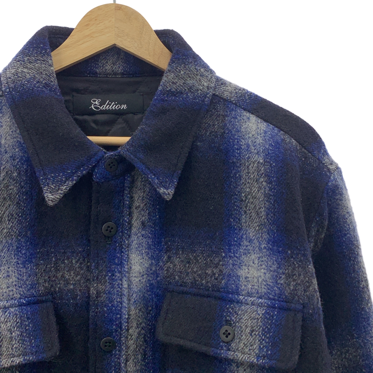 Edition / エディション トゥモローランド オンブレチェック ウール 中綿 シャツジャケット