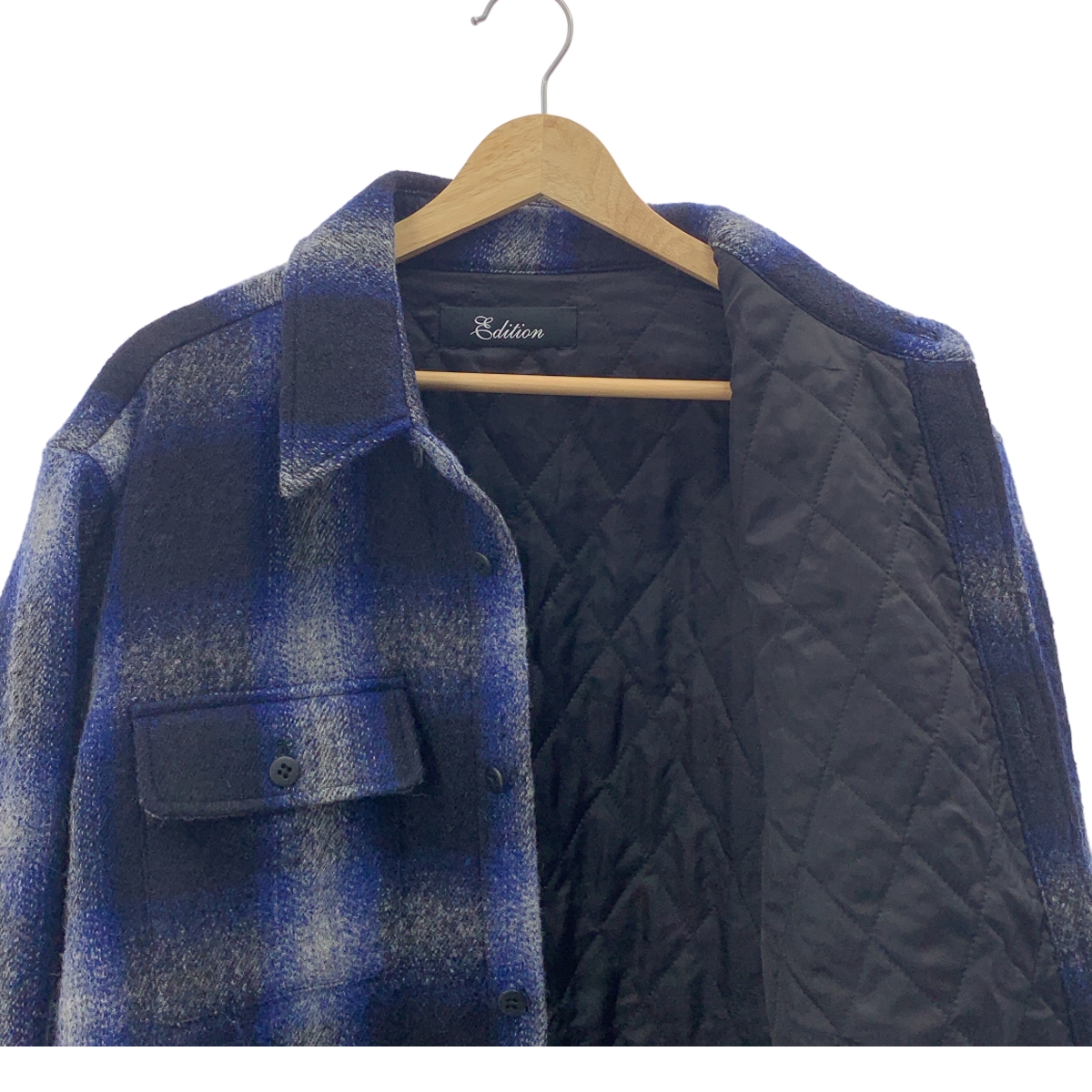 Edition / エディション トゥモローランド オンブレチェック ウール 中綿 シャツジャケット