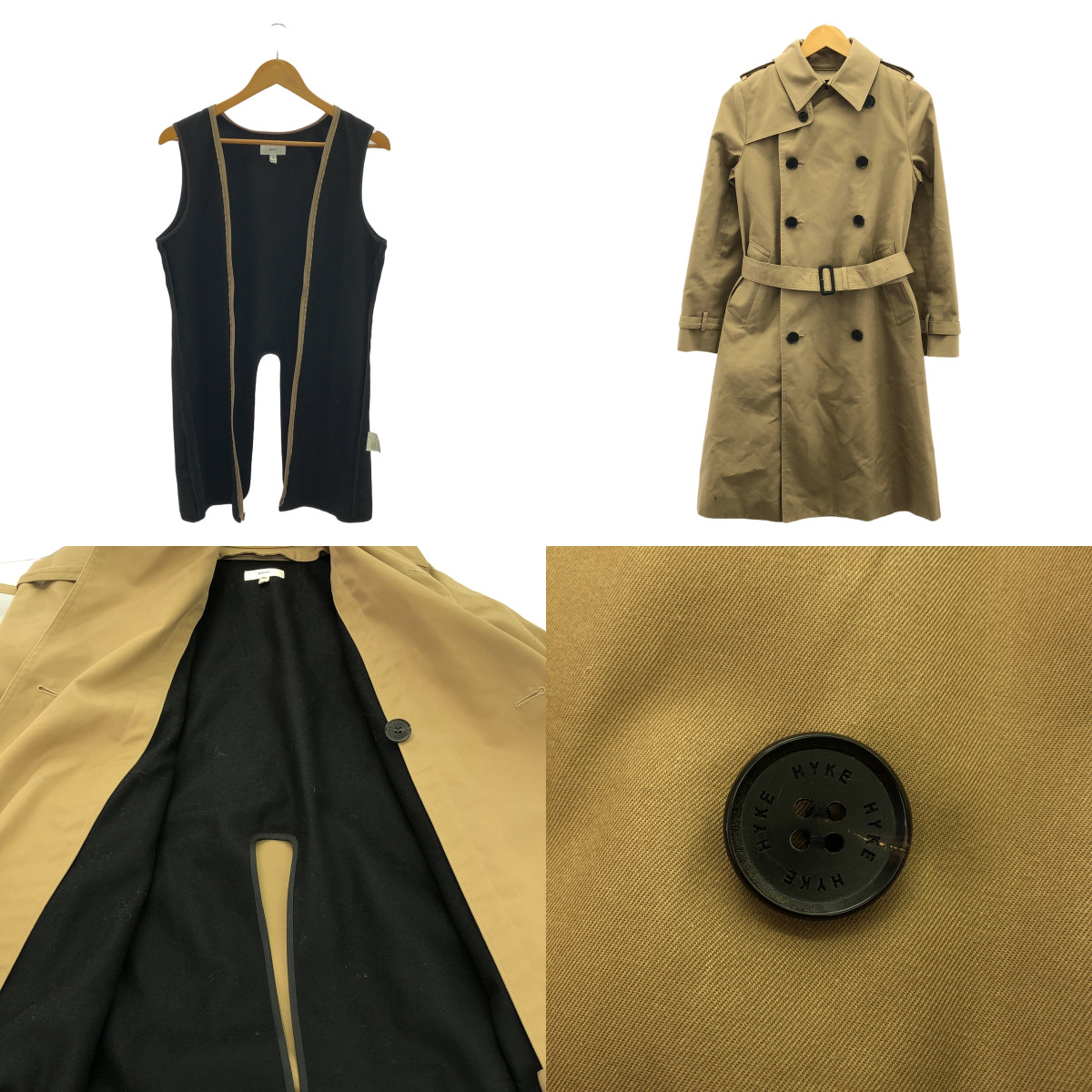 HYKE / ハイク ベルテッド トレンチコート / 総裏地 / 着脱可ライナー付き