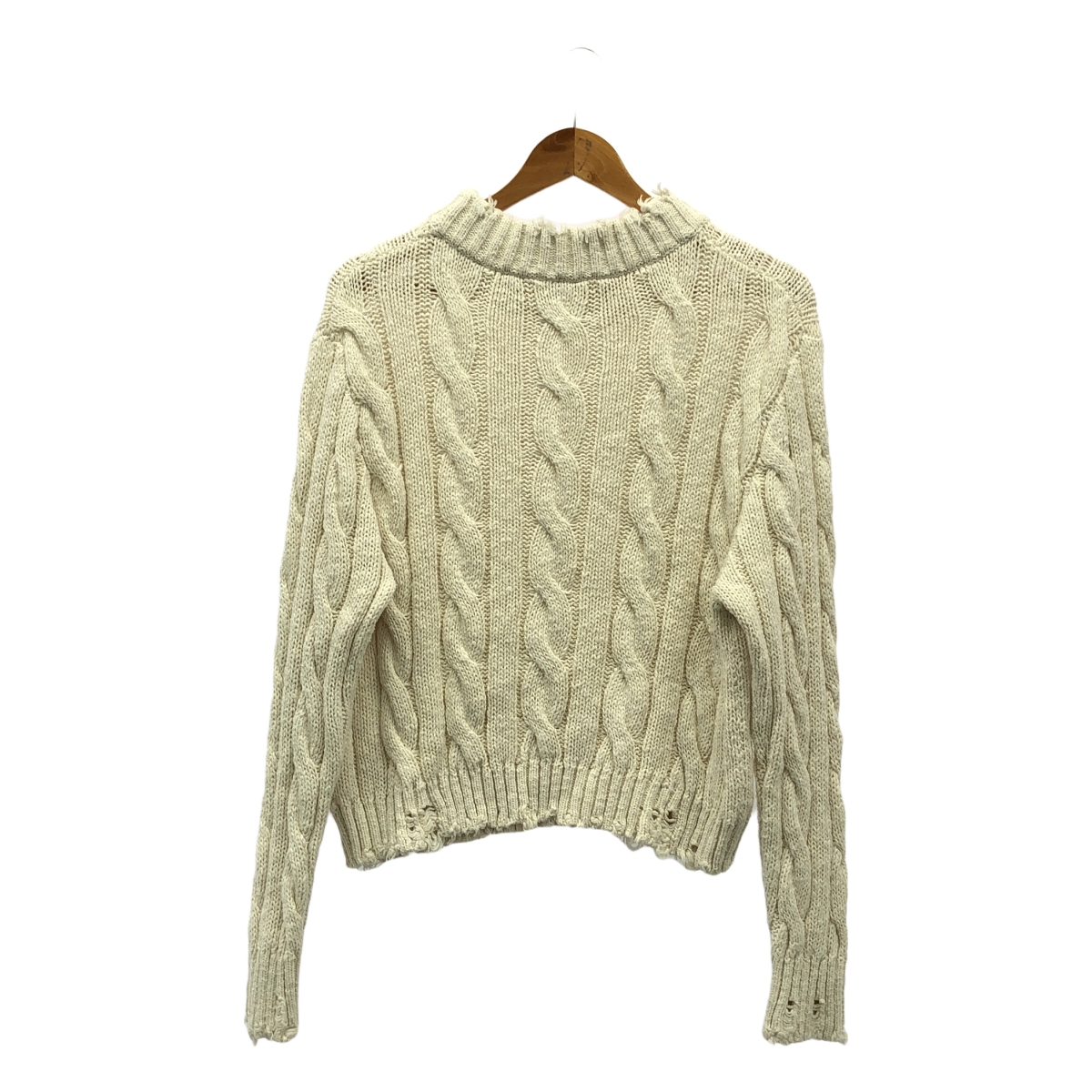 その他 コットン ダメージ加工 ケーブルニット