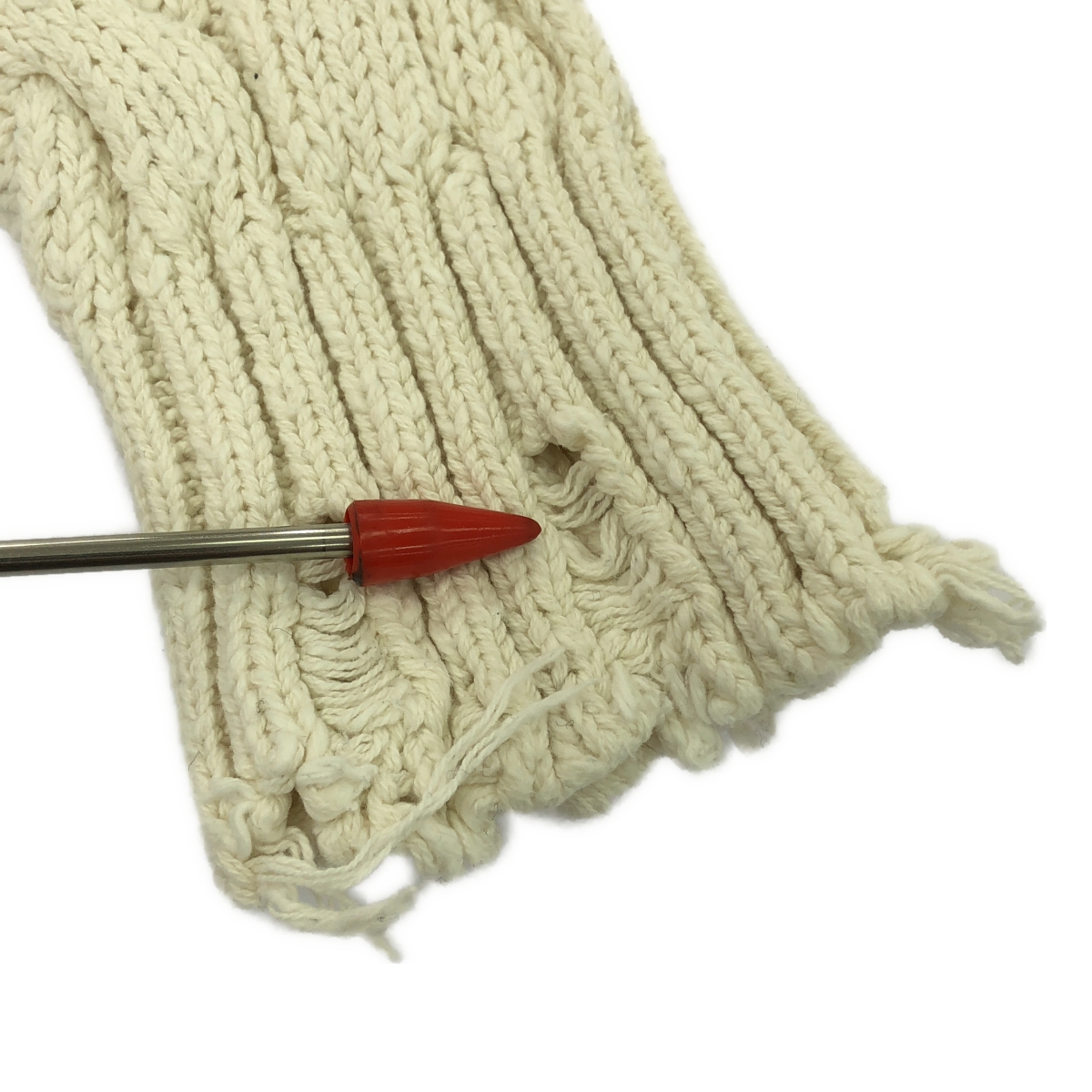 その他 コットン ダメージ加工 ケーブルニット