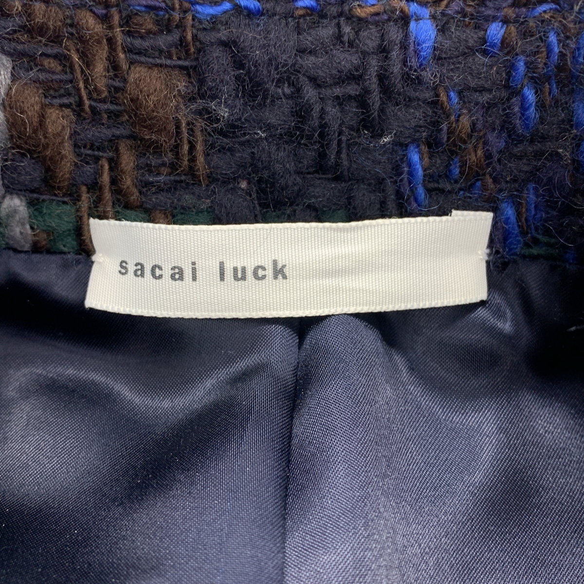 sacai luck / サカイラック ウール チェック ツイードコート