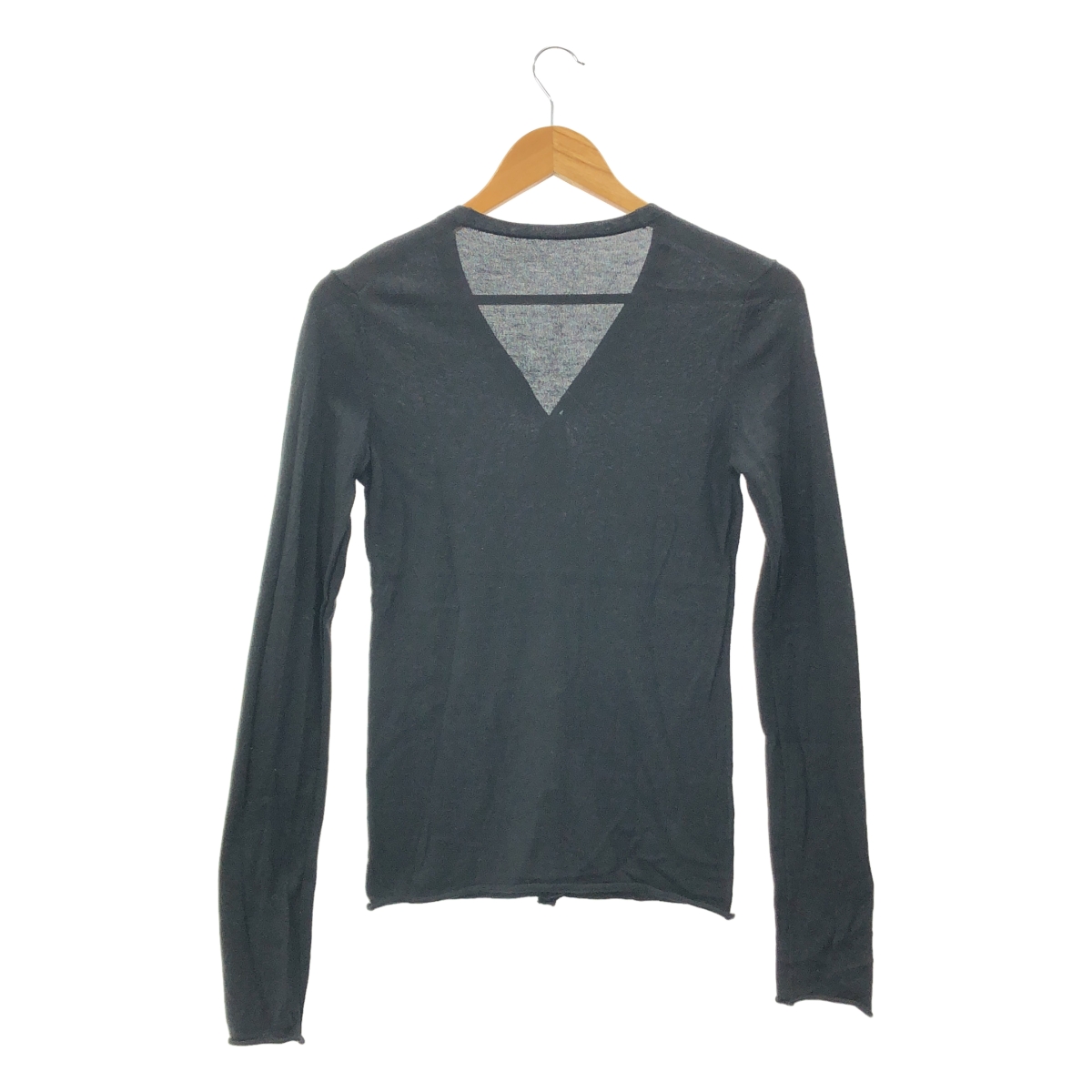 lucien pellat-finet / ルシアンペラフィネ コットン カシミヤ ワンポイント刺しゅう Vネック ニットカーディガン