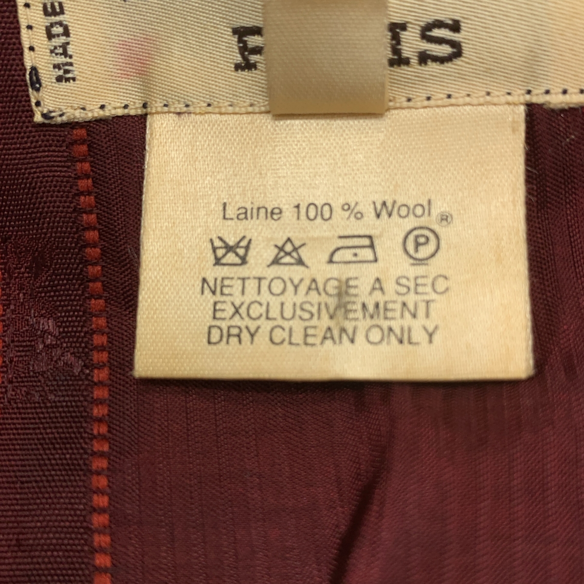 HERMES / エルメス ヴィンテージ ウール レザー切替 チェスターコート