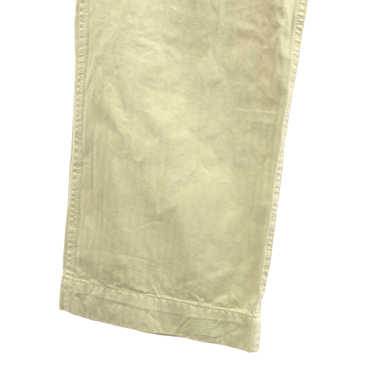 Yarmo / ヤーモ サスペンダーボタン付 コットン ヘリンボーン パンツ