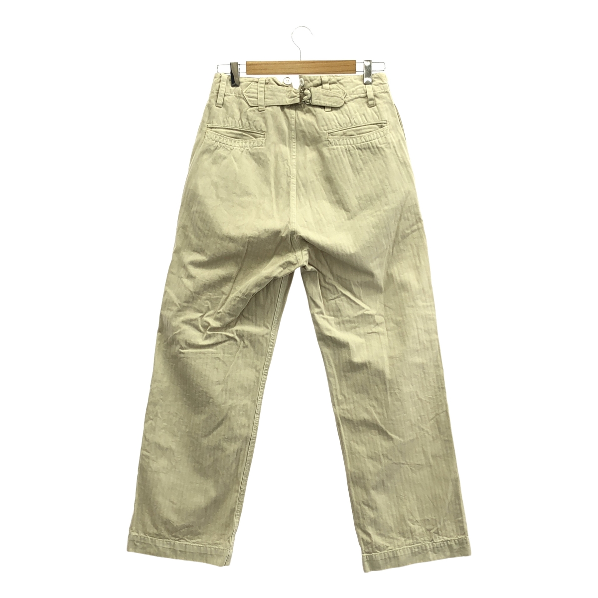 Yarmo / ヤーモ サスペンダーボタン付 コットン ヘリンボーン パンツ