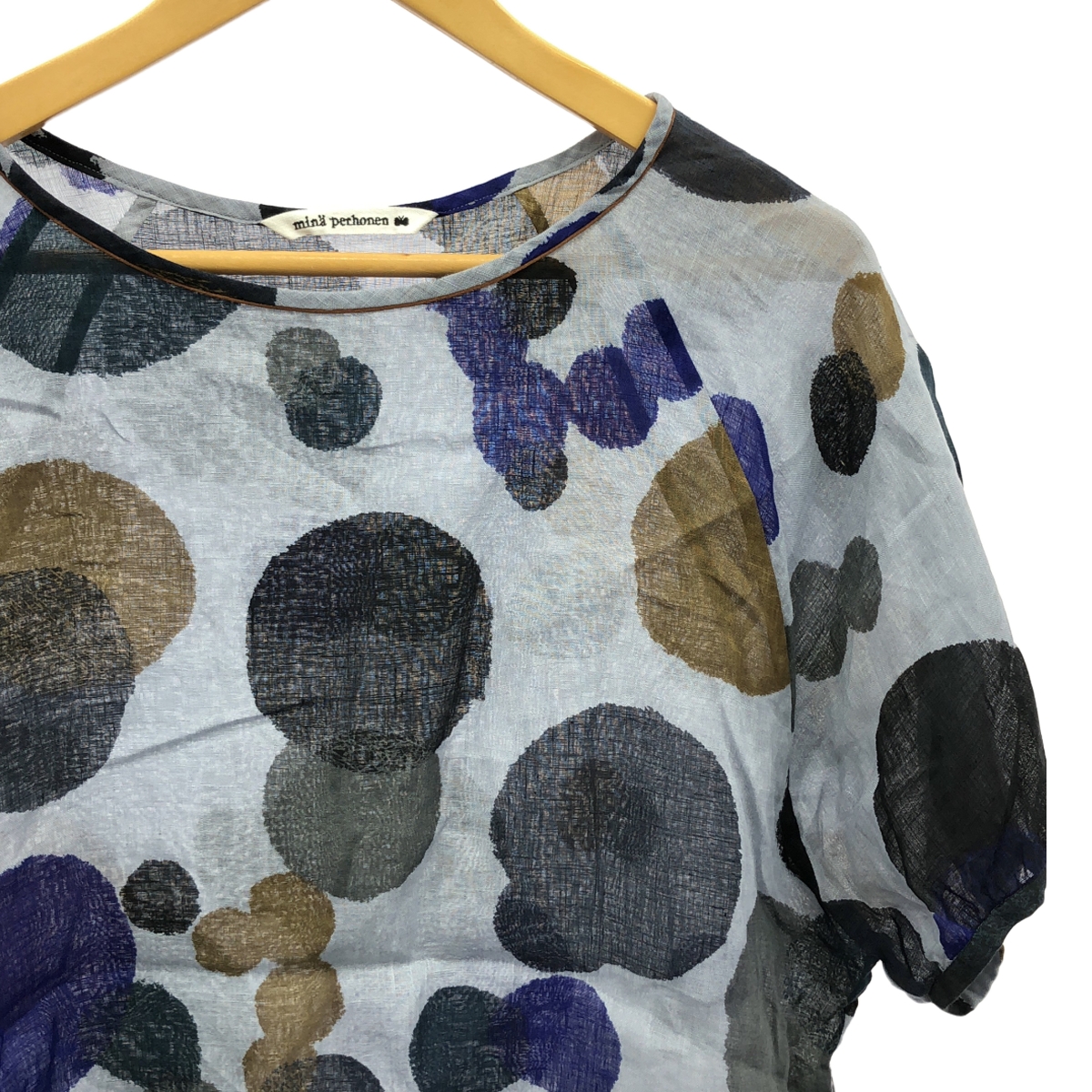 mina perhonen / ミナペルホネン sunny candy / サニーキャンディ 総柄 リネン ブラウス