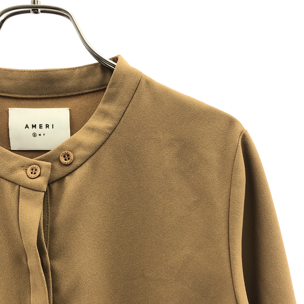 AMERI / アメリ 2WAY SHIRT GEORGETTE SET-UP ジョーゼット バンドカラーシャツ / スリット  パンツ