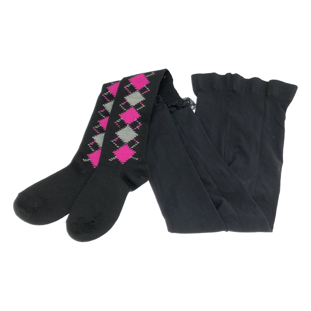 COMME des GARCONS / コムデギャルソン アーガイル レース装飾 ソックスドッキング タイツ パンツ