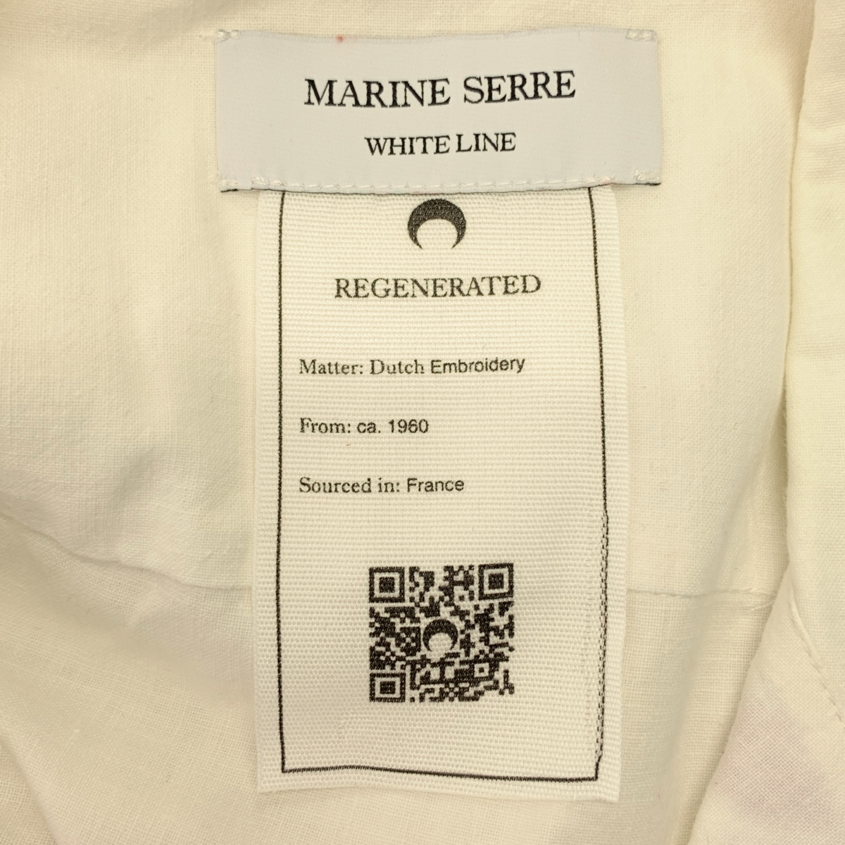 MARINE SERRE / マリーンセル Dutch Embroidery レース切替 オープンカラーシャツ