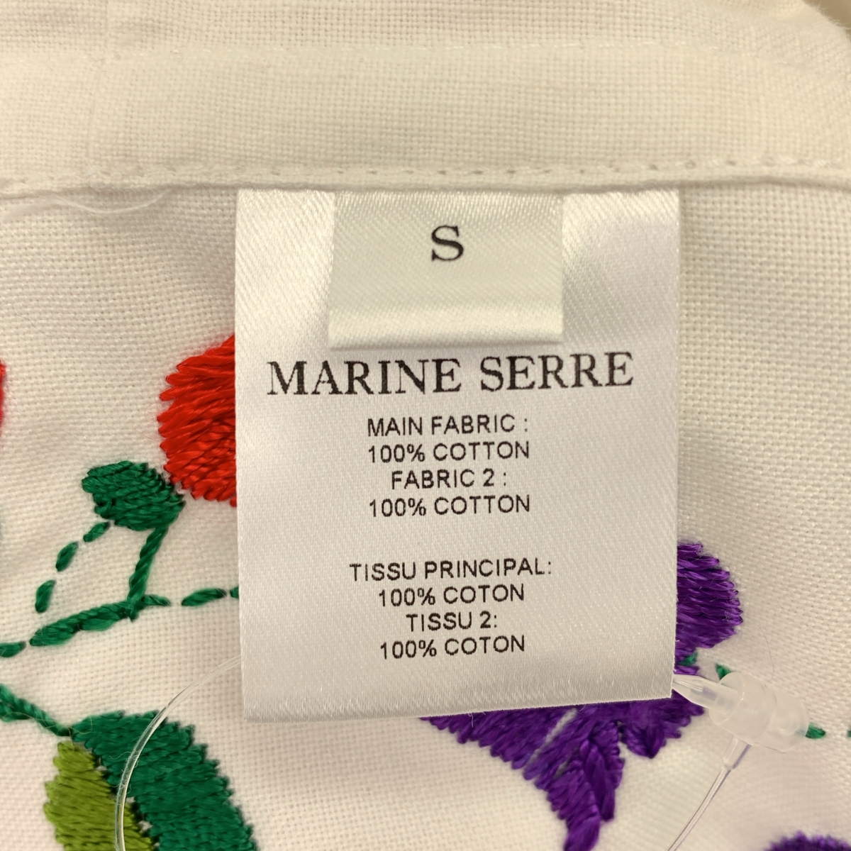 MARINE SERRE / マリーンセル Dutch Embroidery レース切替 オープンカラーシャツ