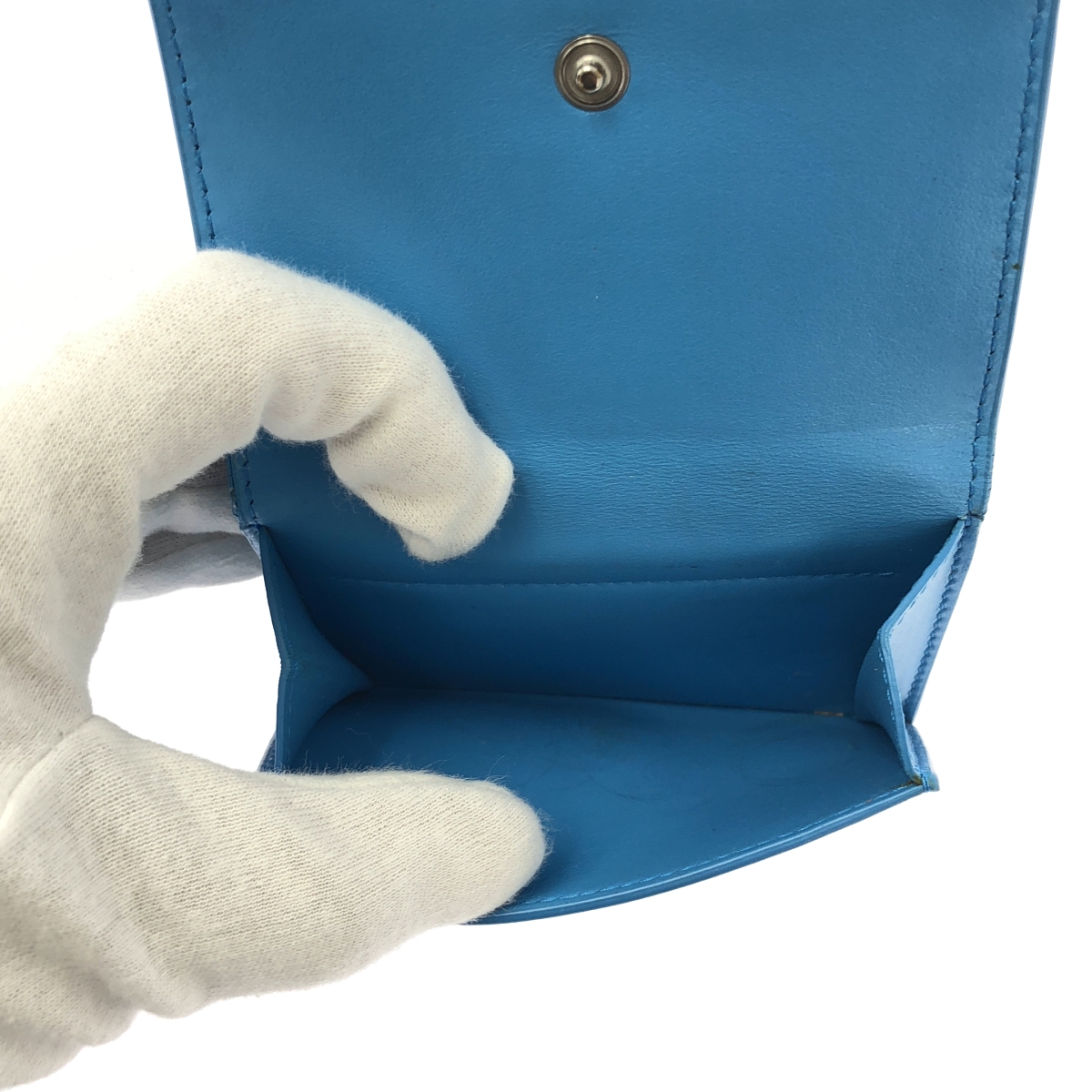 BOTTEGA VENETA / ボッテガヴェネタ レザー イントレチャート コンパクトウォレット 財布