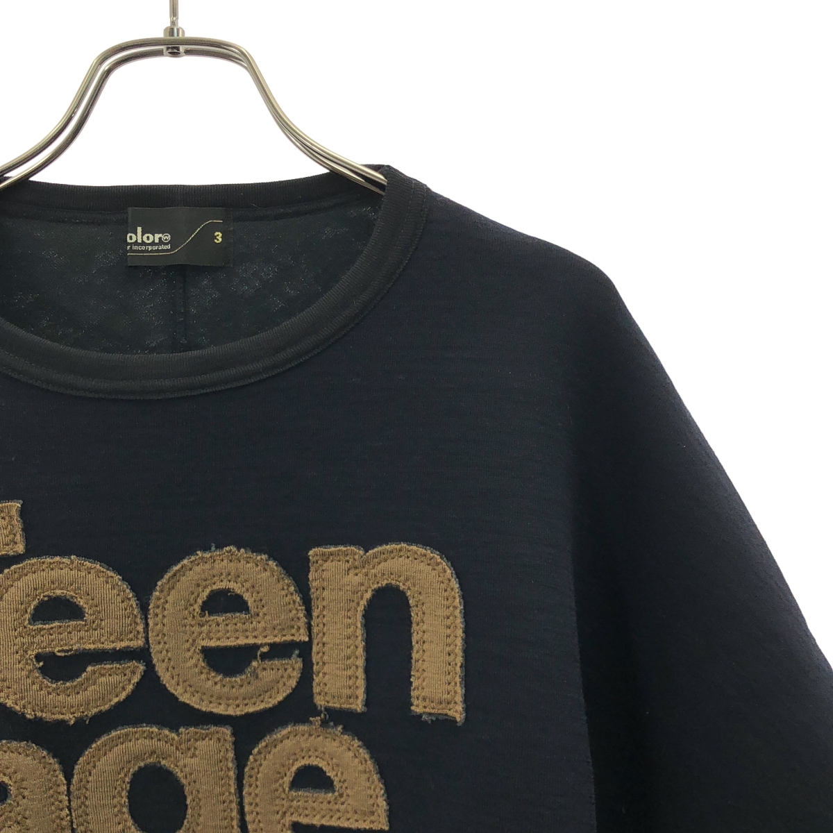 kolor / カラー ワッペン ボンディング バイカラー クルーネックスウェット