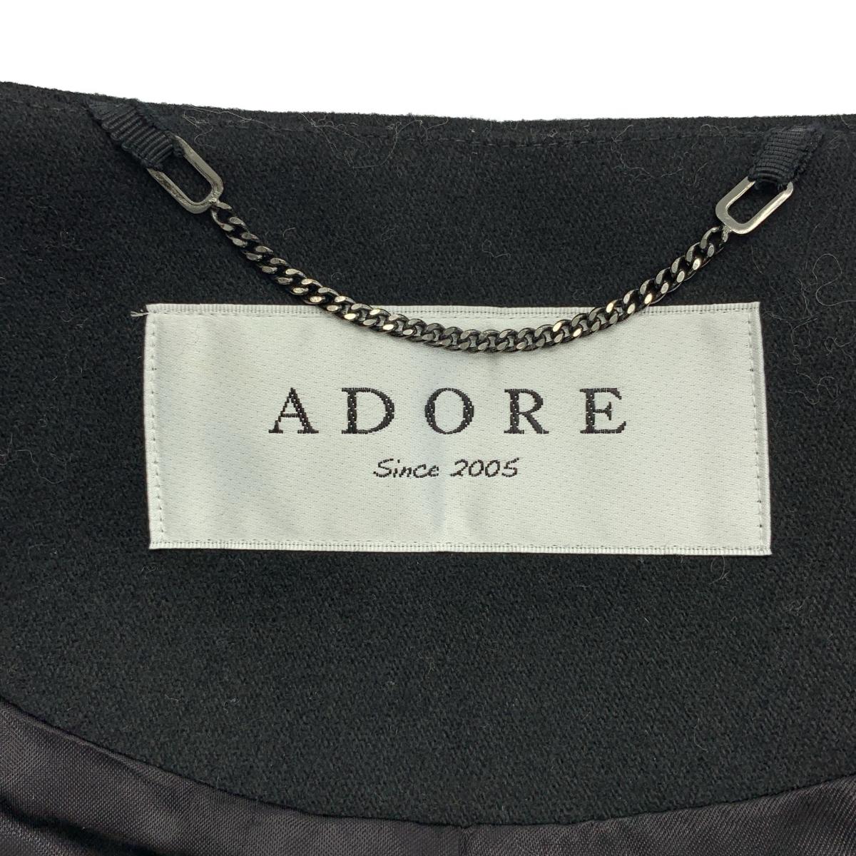 ADORE / アドーア ウール アルパカ ビジュー装飾 ノーカラージャケット