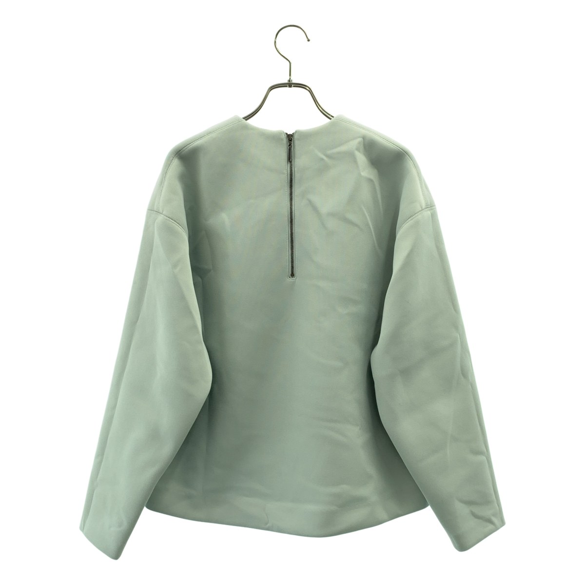 ebure / エブール ダブルラッセル バックジップ クルーネック プルオーバー