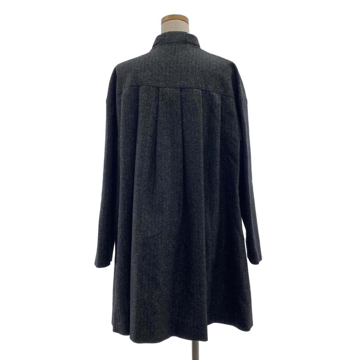 ELIN / エリン ウール リネン混 ボウタイ スタンドカラー コート