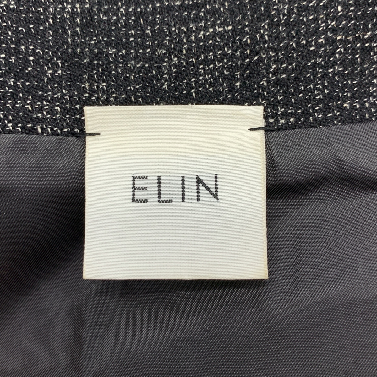 ELIN / エリン ウール リネン混 ボウタイ スタンドカラー コート