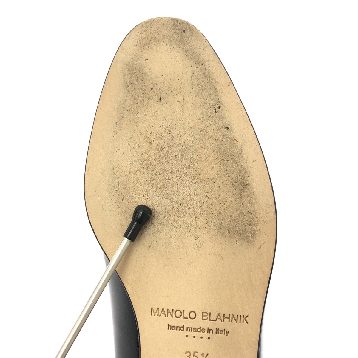 MANOLO BLAHNIK / マノロブラニク PILA / パテントレザー ビジュー フラット シューズ