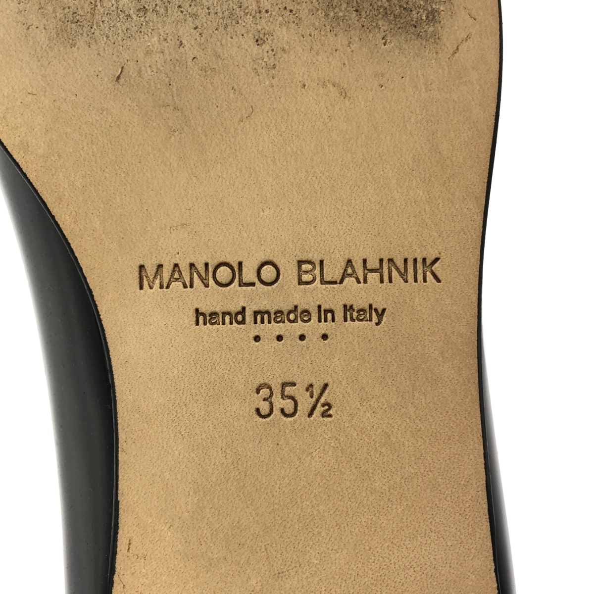 MANOLO BLAHNIK / マノロブラニク PILA / パテントレザー ビジュー フラット シューズ