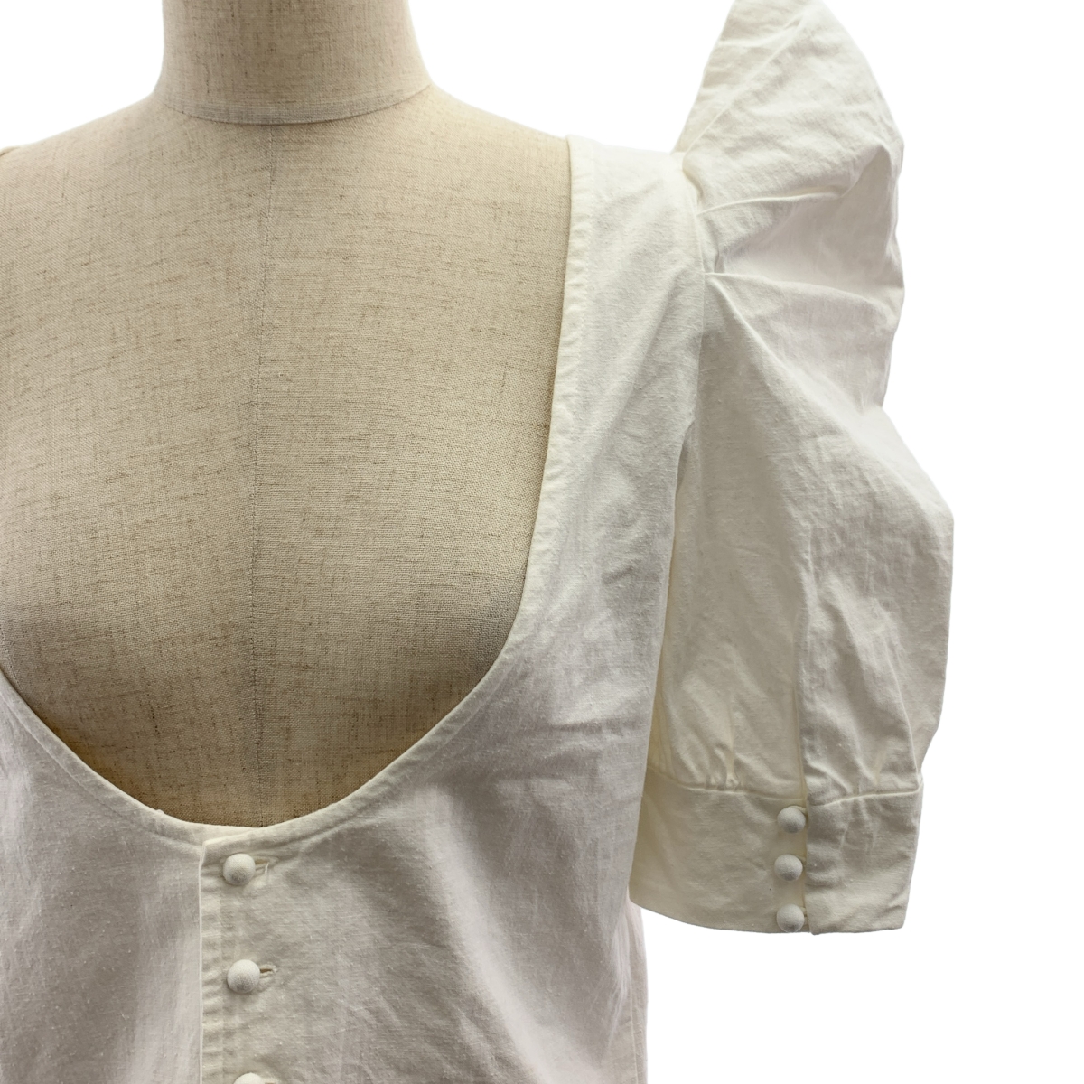 MALION vintage / マリオンヴィンテージ パフスリーブ ワイドネック ブラウス シャツ