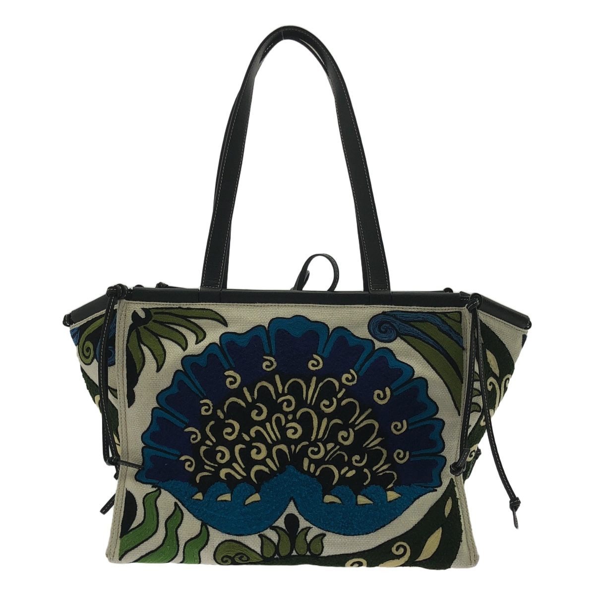 LOEWE / ロエベ ウィリアム・デ・モーガン フラワー刺しゅう クッショントートバッグ ラージ