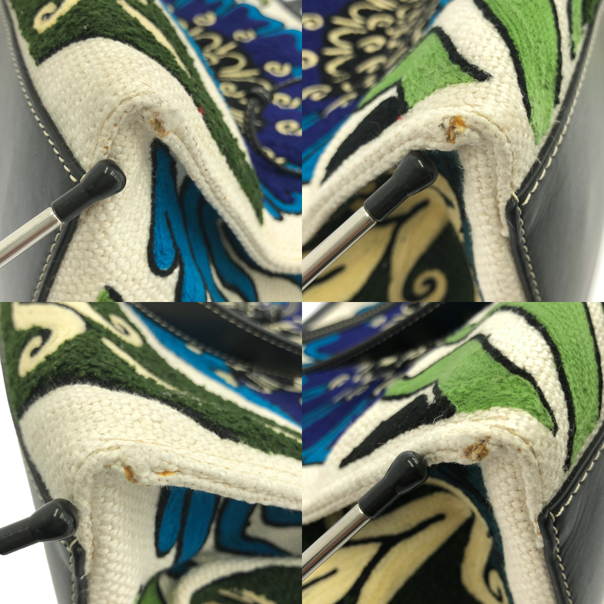 LOEWE / ロエベ ウィリアム・デ・モーガン フラワー刺しゅう クッショントートバッグ ラージ