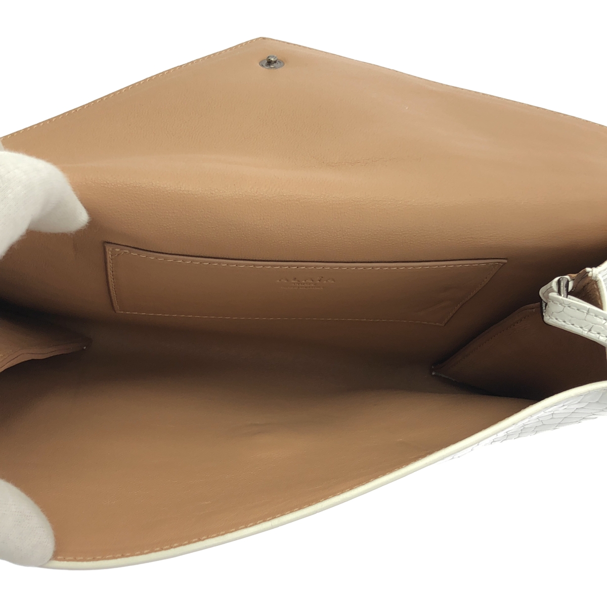 ALAIA / アライア POCHETTE PM クロコ型押し レザー クラッチバッグ