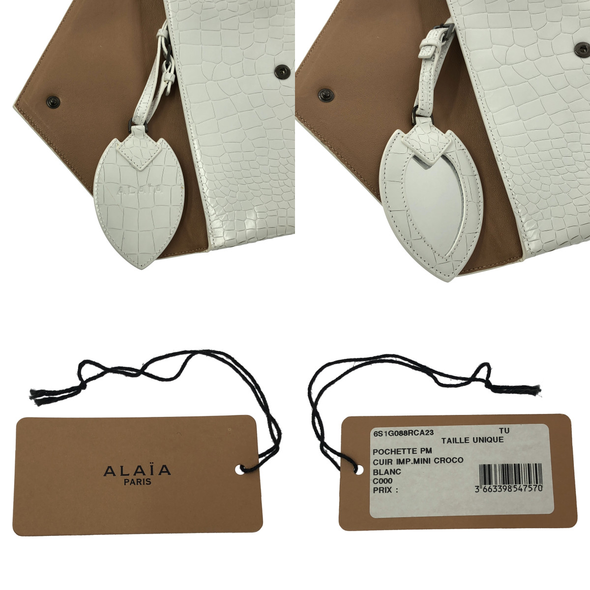 ALAIA / アライア POCHETTE PM クロコ型押し レザー クラッチバッグ