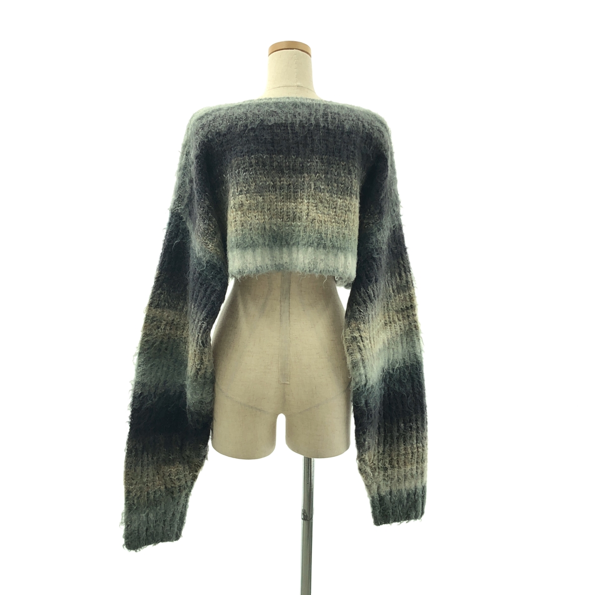 PERVERZE / パーバーズ Gradient Stripe Top and Scarf  / グラデーション ニット セーター