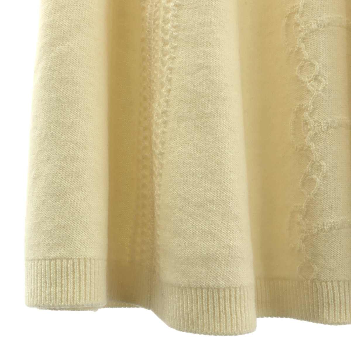 HERMES / エルメス ウール カシミヤ シェーヌダンクル柄 ニットスカート