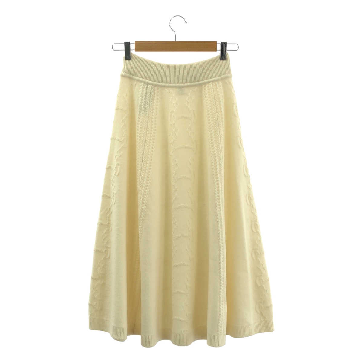 HERMES / エルメス ウール カシミヤ シェーヌダンクル柄 ニットスカート