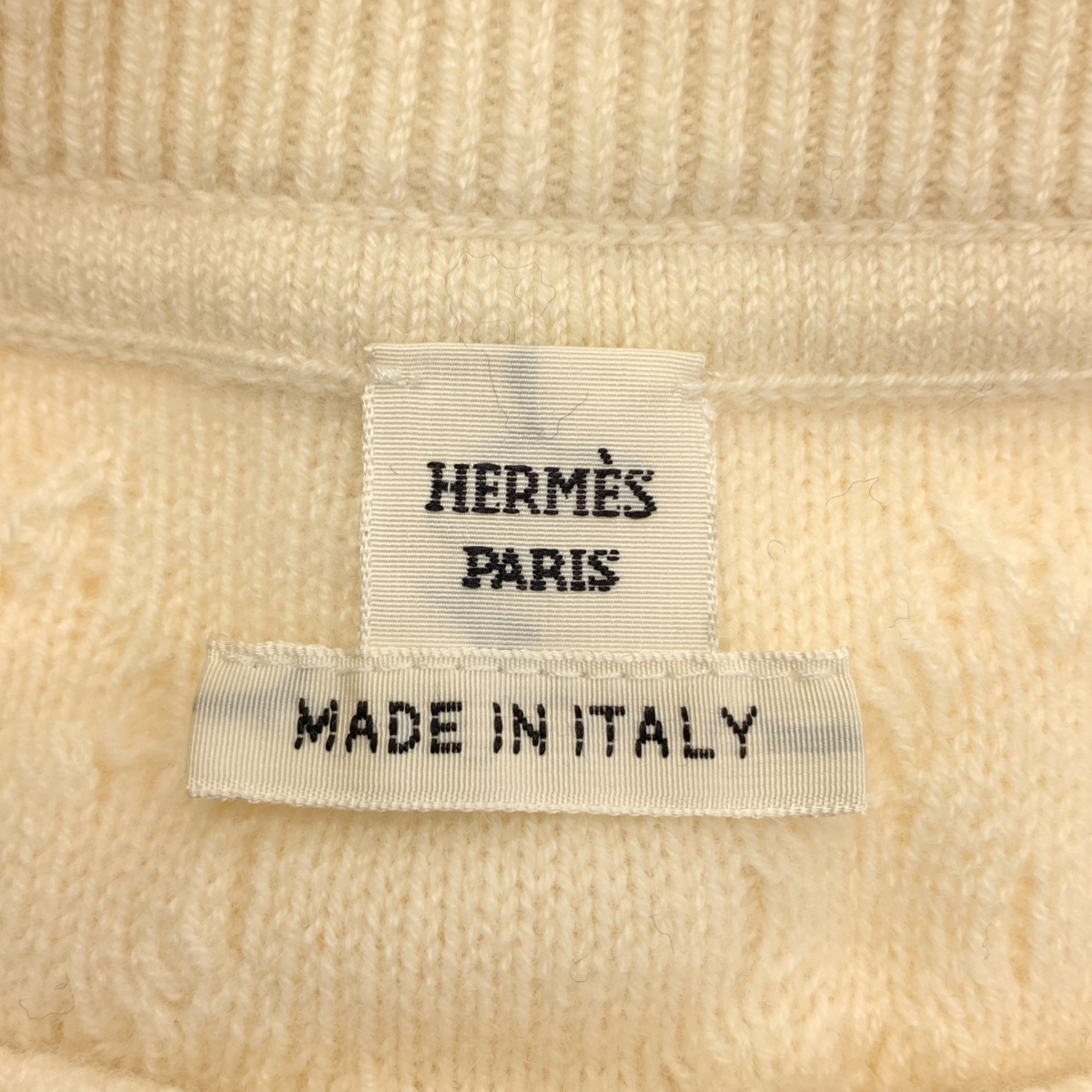 HERMES / エルメス ウール カシミヤ シェーヌダンクル柄 ニットスカート