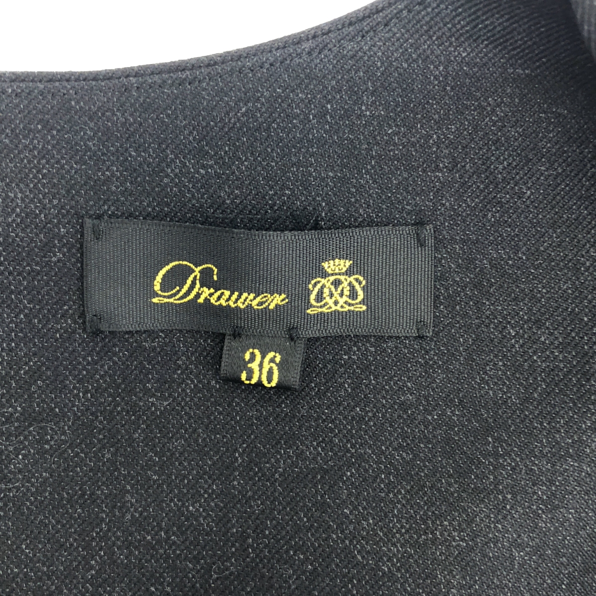 Drawer / ドゥロワー ウール ノースリーブ ノーカラー スキッパー ベスト トップス