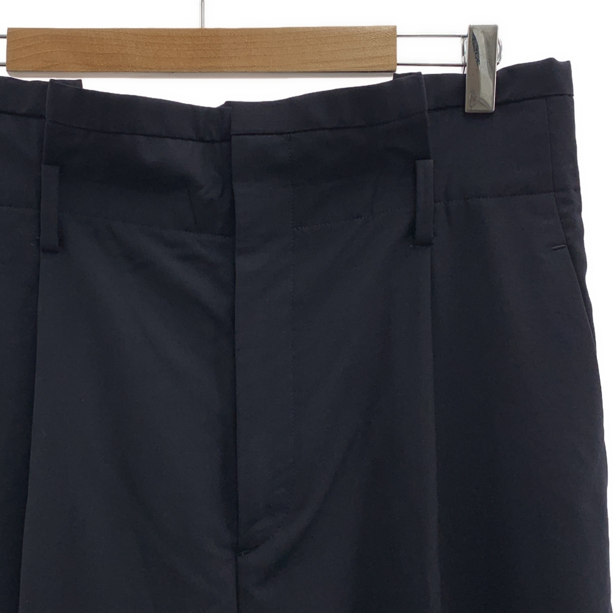 ebure / エブール ライトトロピカルウール  タック ワイド スラックス パンツ