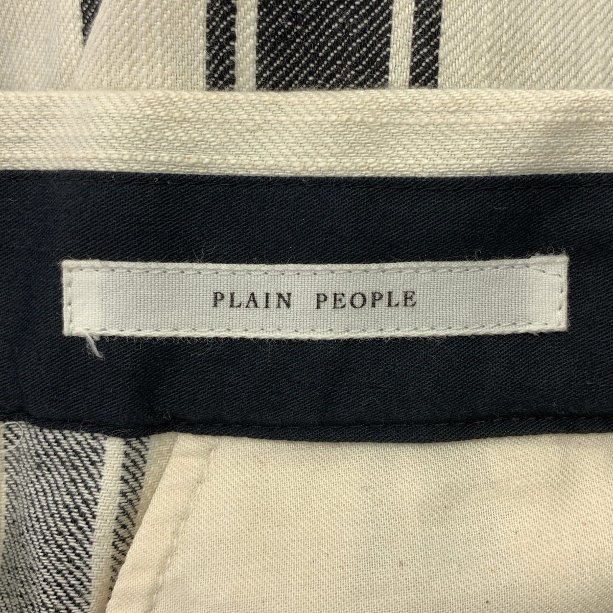 PLAIN PEOPLE / プレインピープル コットン リネン ストライプ タック ワイドパンツ