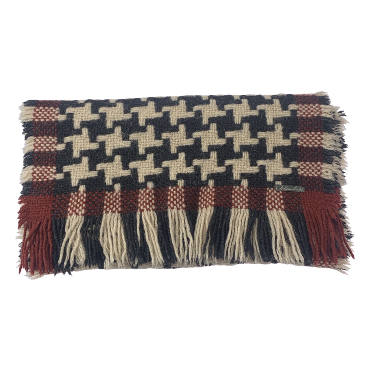 FALIERO SARTI / ファリエロサルティ 千鳥格子 フリンジ マフラー