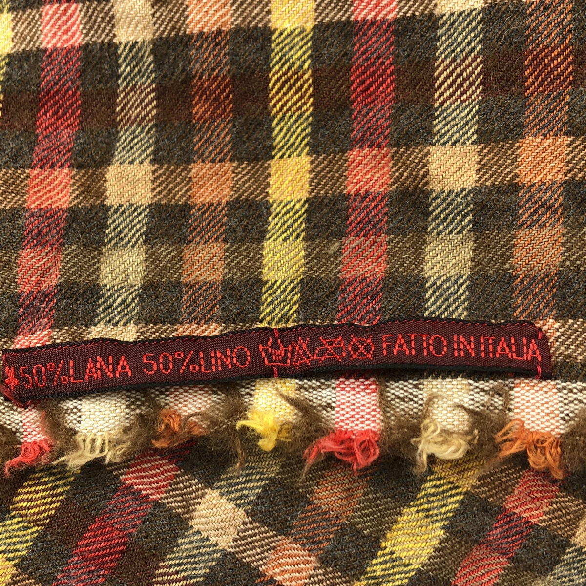 DANIELA GREGIS / ダニエラグレジス リネン ウール フリンジ 大判 ストール / ユニセックス