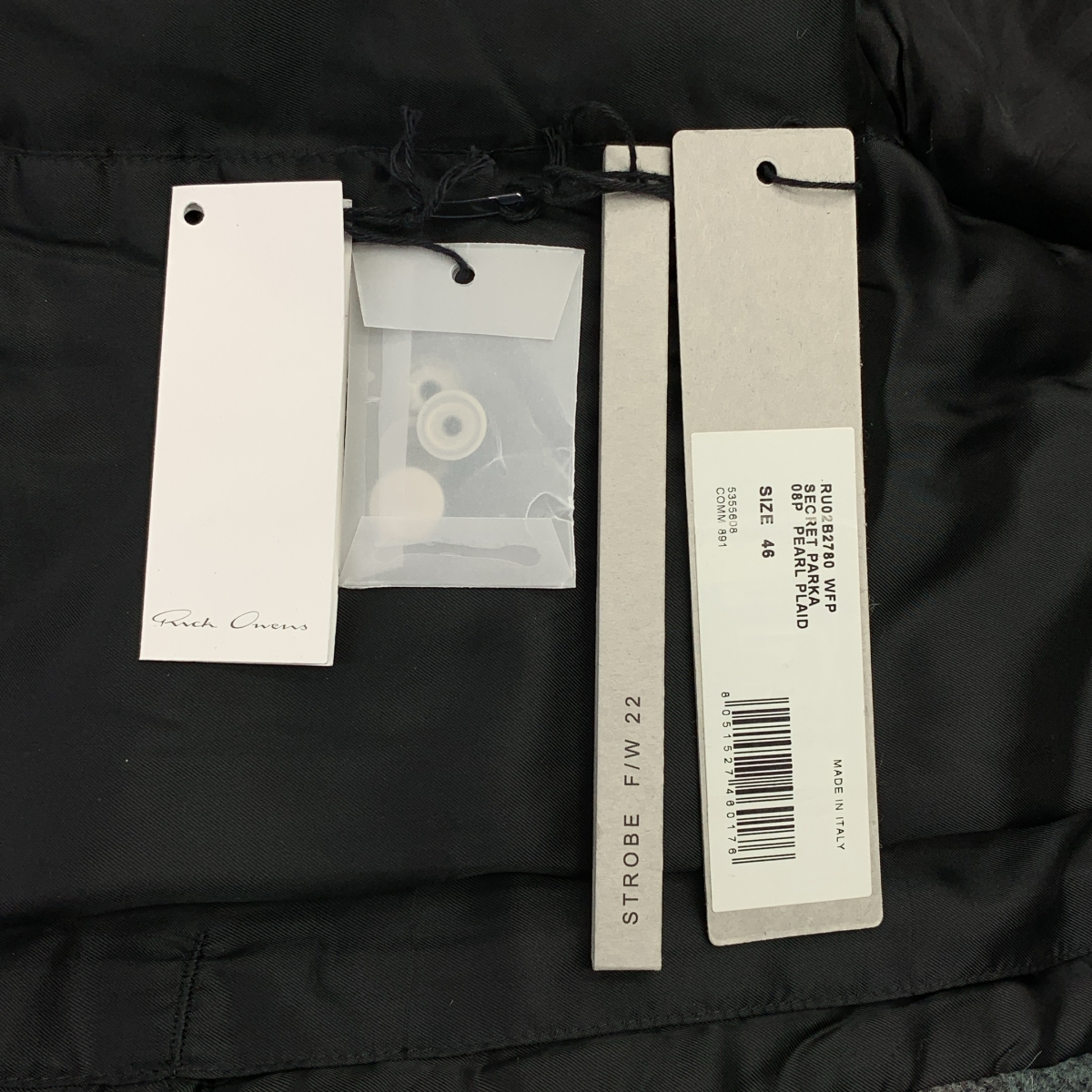 Rick Owens / リックオウエンス Secret Parka チェック フーデッド パーカ