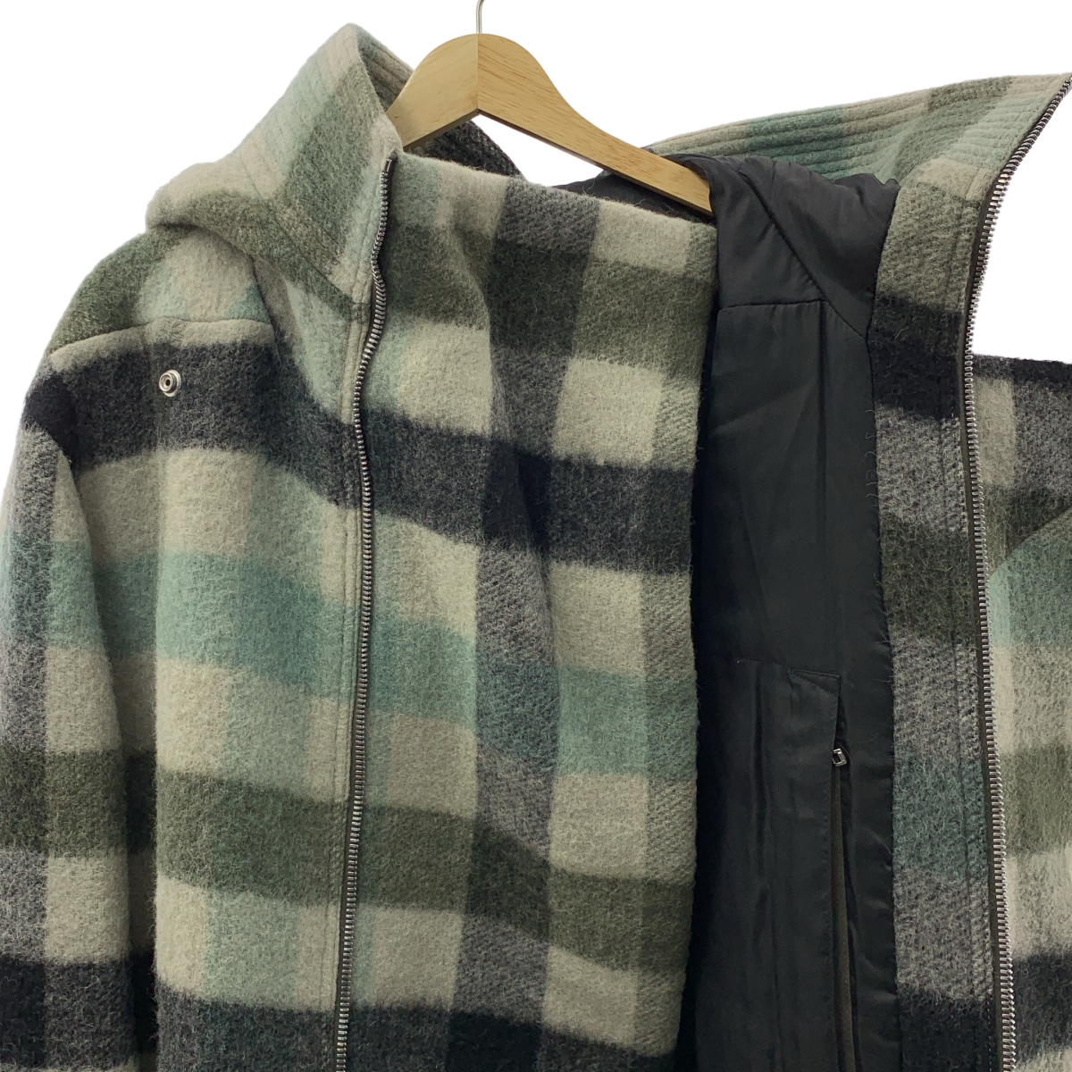 Rick Owens / リックオウエンス Secret Parka チェック フーデッド パーカ