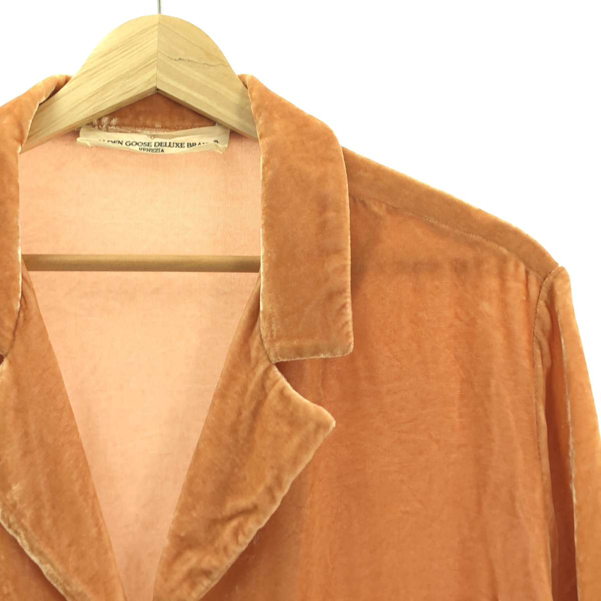 GOLDEN GOOSE / ゴールデングース レーヨン シルク ベロア オープンカラーシャツ