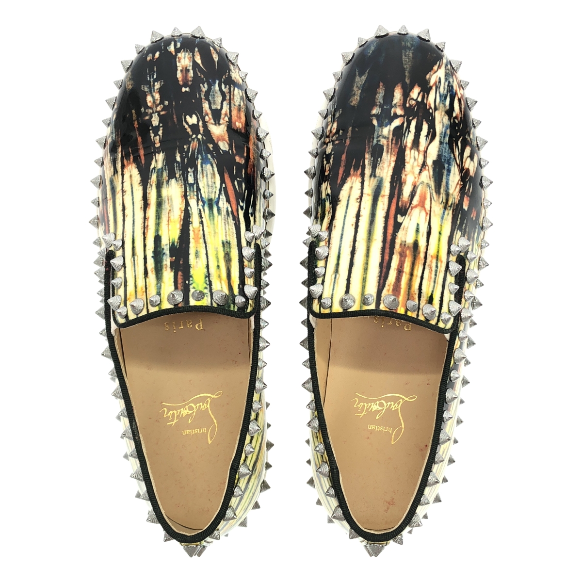 Christian Louboutin / クリスチャンルブタン パテントレザー スパイクスタッズ スリッポン スニーカー