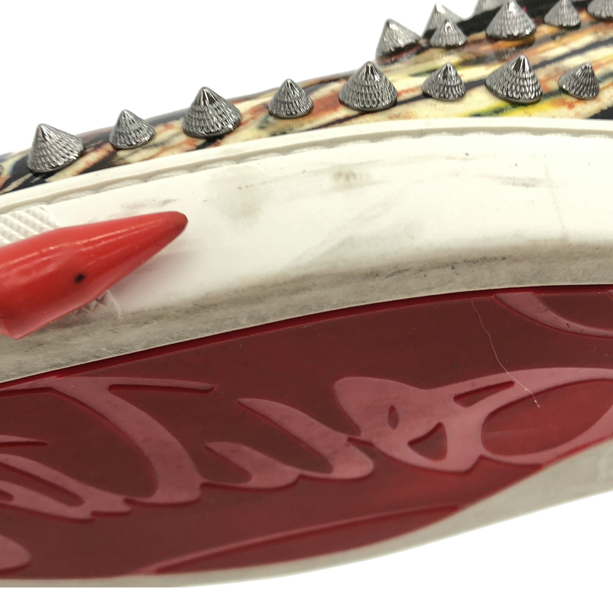 Christian Louboutin / クリスチャンルブタン パテントレザー スパイクスタッズ スリッポン スニーカー