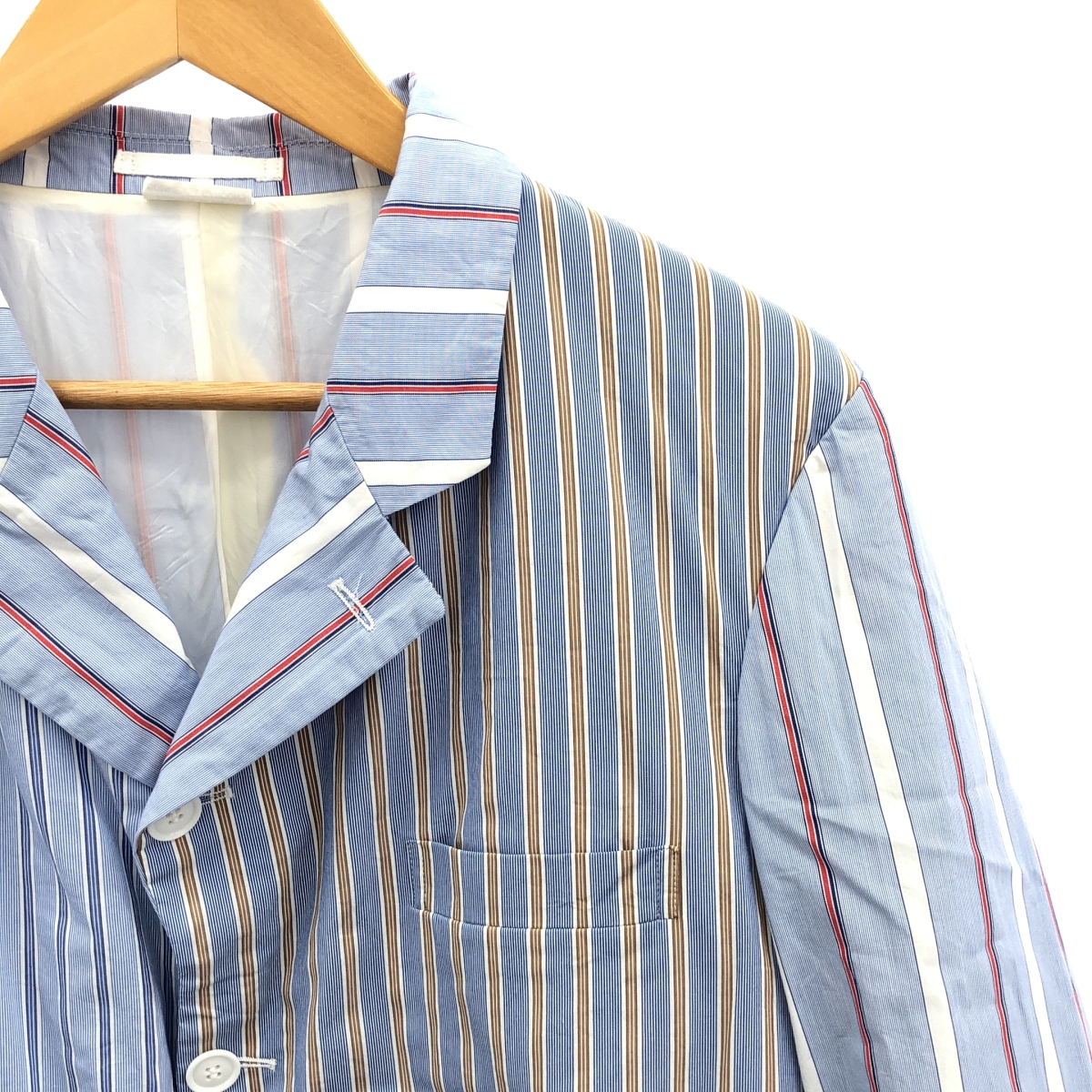 COMME des GARCONS HOMME DEUX / コムデギャルソンオムドゥ コットン ストライプ 切替 テーラードジャケット