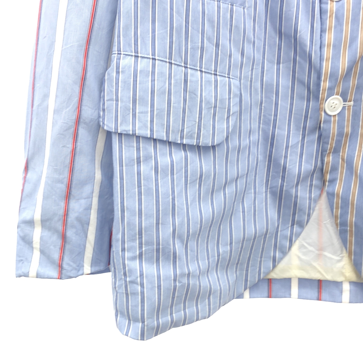 COMME des GARCONS HOMME DEUX / コムデギャルソンオムドゥ コットン ストライプ 切替 テーラードジャケット