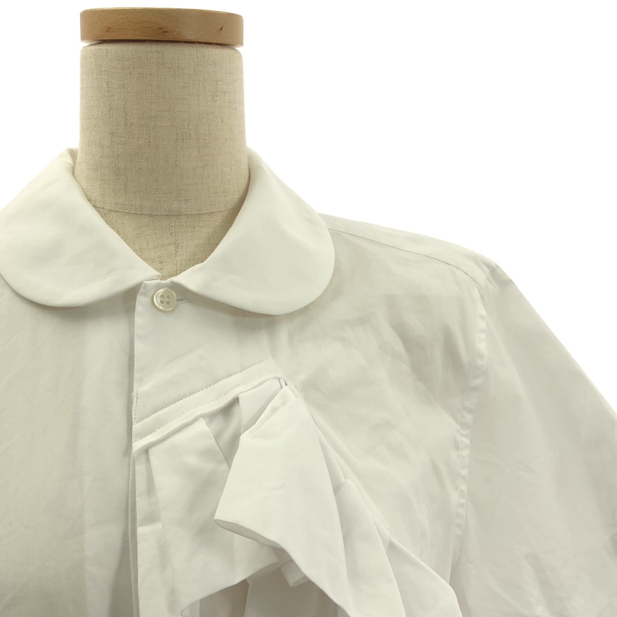 COMME des GARCONS / コムデギャルソン コットン フリル装飾 丸襟 シャツ ブラウス