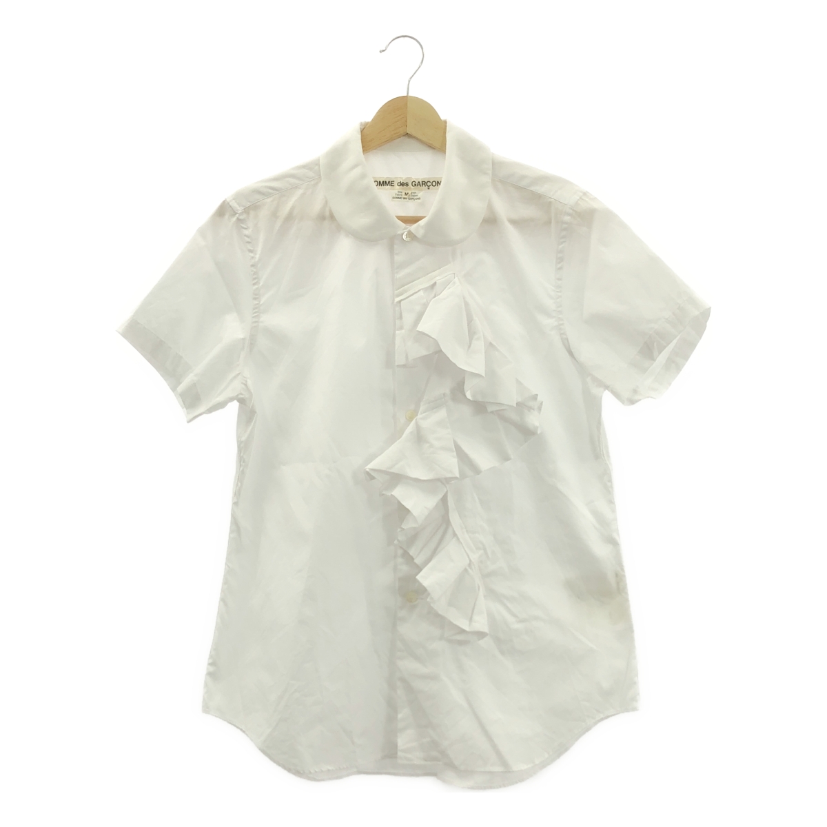 COMME des GARCONS / コムデギャルソン コットン フリル装飾 丸襟 シャツ ブラウス