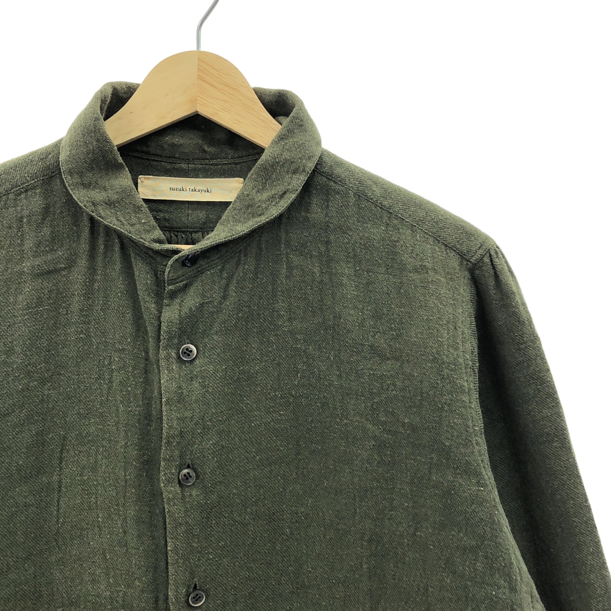 suzuki takayuki / スズキタカユキ one piece shawl collar shirt リネン ウール ショールカラー シャツ