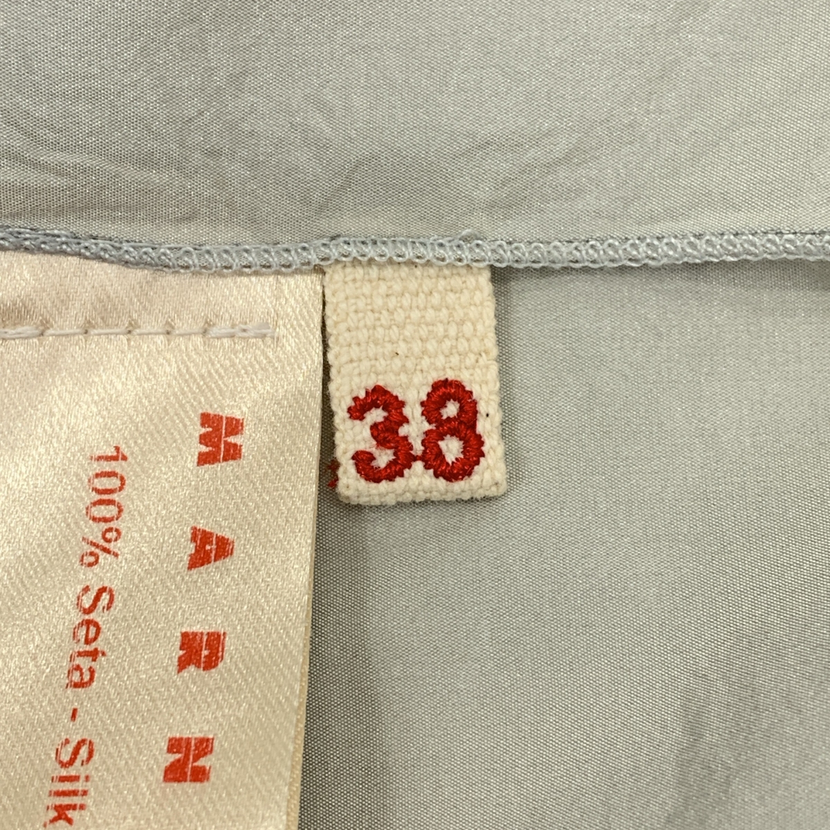 MARNI / マルニ バックギャザー シルク サテン フレア ブラウス