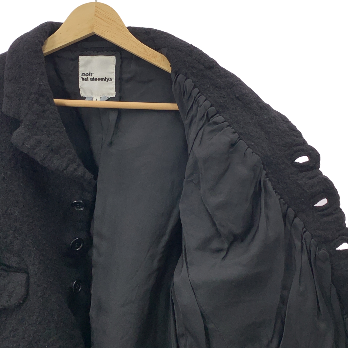 noir kei ninomiya / ノワールケイニノミヤ ウール 縮絨 クロップド テーラードジャケット